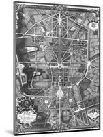 General Plan of the Town and Chateau of Versailles, with Its Gardens, Forests and Fountains-Pierre Lepautre-Mounted Giclee Print