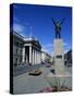 General Post Office and Jim Larkin Statue, O'Connell Street, Dublin, Eire (Rpublic of Ireland)-Neale Clarke-Stretched Canvas