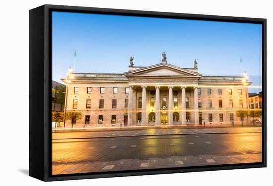 General Post Office Building at Dusk, Dublin, County Dublin, Republic of Ireland, Europe-Chris Hepburn-Framed Stretched Canvas