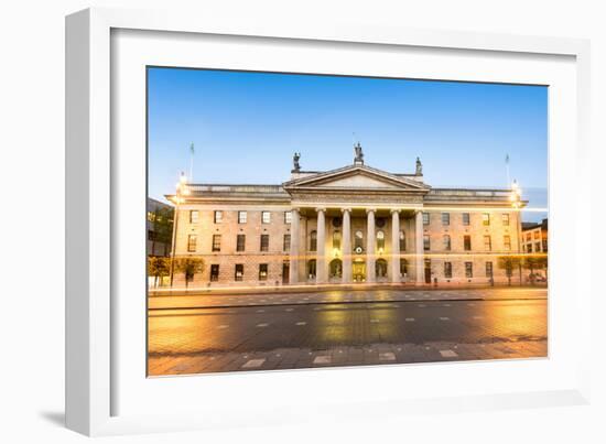 General Post Office Building at Dusk, Dublin, County Dublin, Republic of Ireland, Europe-Chris Hepburn-Framed Photographic Print