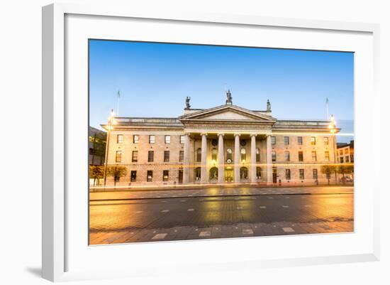 General Post Office Building at Dusk, Dublin, County Dublin, Republic of Ireland, Europe-Chris Hepburn-Framed Photographic Print