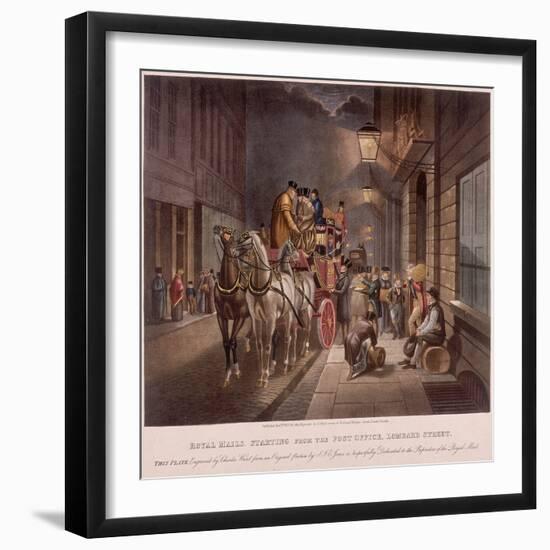 General Post Office, Lombard Street, London, 1827-Charles Hunt-Framed Giclee Print