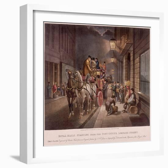 General Post Office, Lombard Street, London, 1827-Charles Hunt-Framed Giclee Print