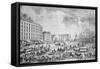 General Public Enjoying Madison Square by Frank M. Gregory-null-Framed Stretched Canvas