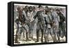 General Robert E. Lee's Farewell to His Soldiers after the Surrender at Appomattox, c.1865-null-Framed Stretched Canvas