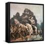 General Robert Lee Saluting Troops Heading to Front-Newell Convers Wyeth-Framed Stretched Canvas