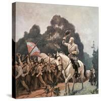 General Robert Lee Saluting Troops Heading to Front-Newell Convers Wyeth-Stretched Canvas