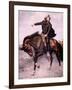 General Sam Houston at the Battle of San Jacinto in 1936, Painting by S. Seymour Thomas-null-Framed Art Print