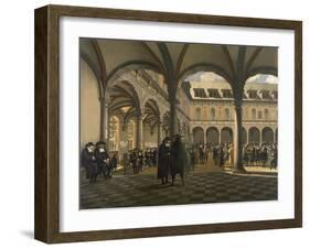 General Scene at the Amsterdam Stock Exchange-Jhiob Berckheyde-Framed Art Print