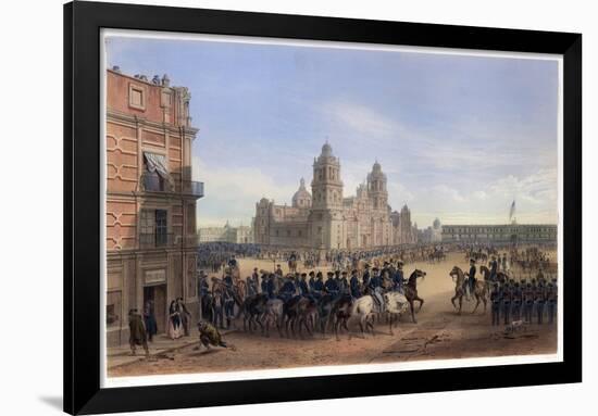 General Scott's Entrance into Mexico City, from the War between the United States and Mexico, Pub.-Carl Nebel-Framed Giclee Print