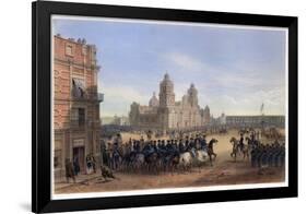 General Scott's Entrance into Mexico City, from the War between the United States and Mexico, Pub.-Carl Nebel-Framed Giclee Print