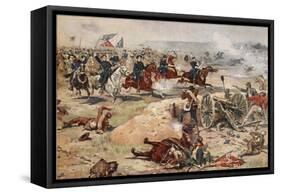 General Sheridan's Final Charge at Winchester, September 19th 1864-Henry Alexander Ogden-Framed Stretched Canvas