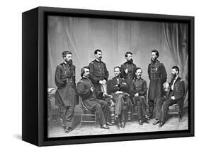 General Sherman and Staff, Civil War-Lantern Press-Framed Stretched Canvas