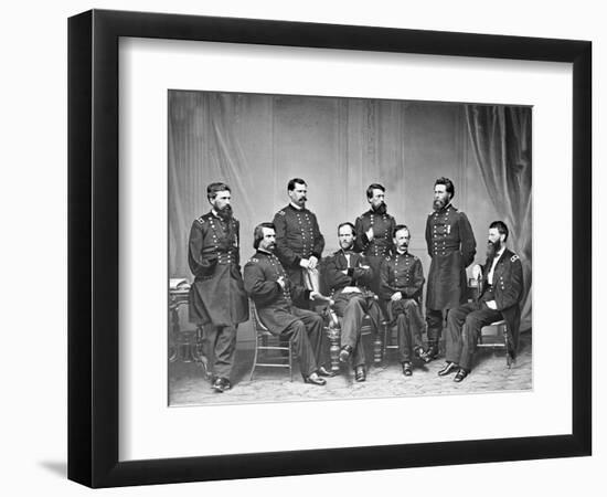 General Sherman and Staff, Civil War-Lantern Press-Framed Art Print