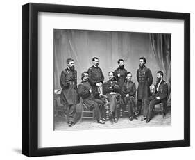 General Sherman and Staff, Civil War-Lantern Press-Framed Art Print