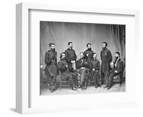 General Sherman and Staff, Civil War-Lantern Press-Framed Art Print