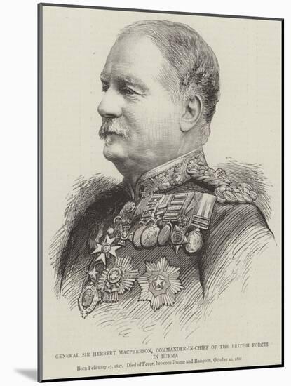 General Sir Herbert Macpherson, Commander in Chief of the British Forces in Burma-null-Mounted Giclee Print