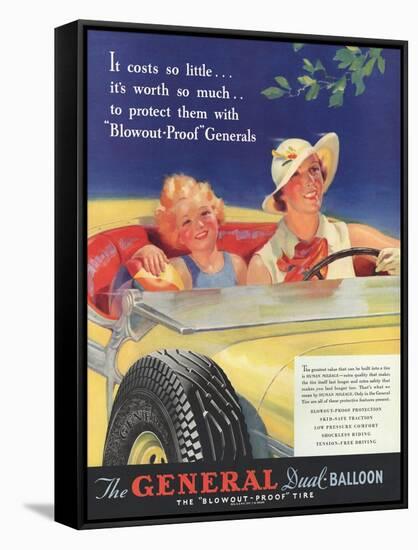 General, Tyres Women Woman Drivers Driving, USA, 1930-null-Framed Stretched Canvas