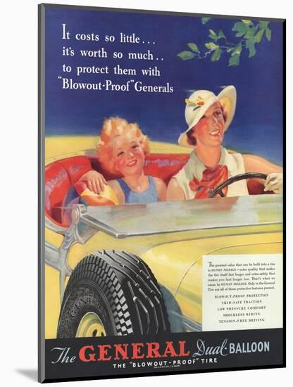 General, Tyres Women Woman Drivers Driving, USA, 1930-null-Mounted Giclee Print