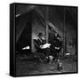 General U.S. Grant in Camp, Civil War-Lantern Press-Framed Stretched Canvas