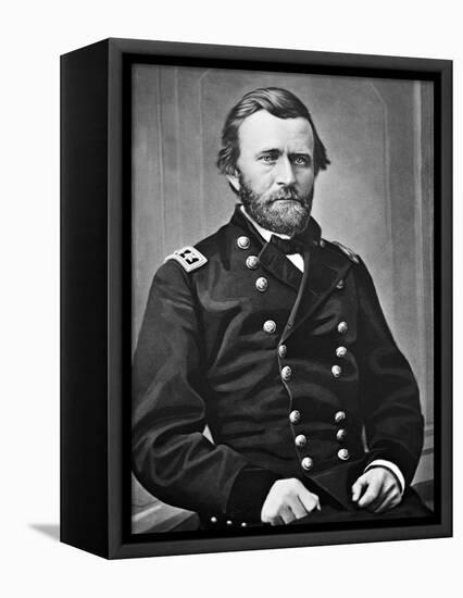 General U.S. Grant Portrait, Civil War-Lantern Press-Framed Stretched Canvas