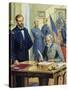 General Ulysses Grant Accepting the Surrender of General Lee at Appomattox-Severino Baraldi-Stretched Canvas