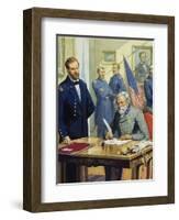 General Ulysses Grant Accepting the Surrender of General Lee at Appomattox-Severino Baraldi-Framed Giclee Print