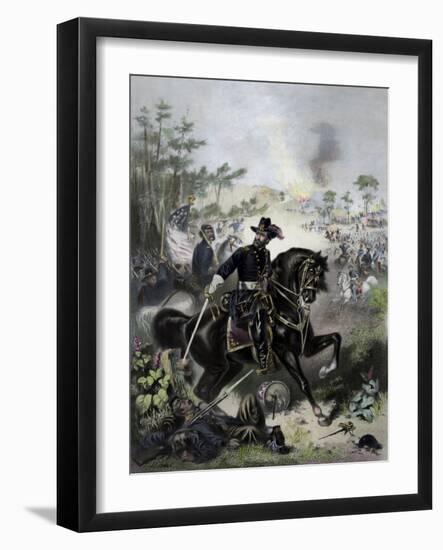 General Ulysses S. Grant Leading Union Troops into Battle-Stocktrek Images-Framed Art Print