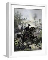 General Ulysses S. Grant Leading Union Troops into Battle-Stocktrek Images-Framed Art Print