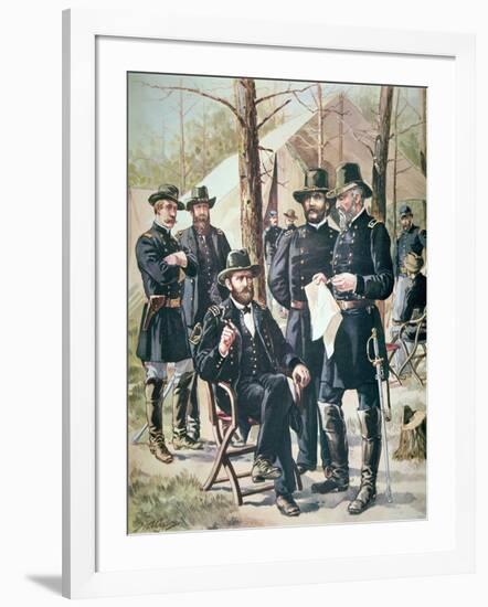 General Ulysses Simpson Grant, Commander of the Union Forces at the Battle of Shiloh, 1862-null-Framed Giclee Print