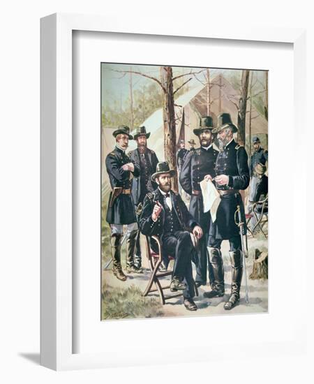 General Ulysses Simpson Grant, Commander of the Union Forces at the Battle of Shiloh, 1862-null-Framed Giclee Print