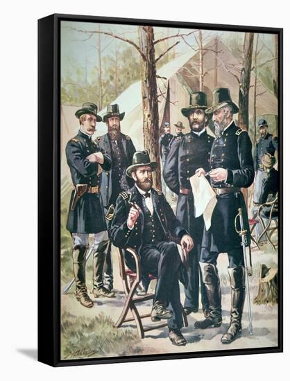 General Ulysses Simpson Grant, Commander of the Union Forces at the Battle of Shiloh, 1862-null-Framed Stretched Canvas