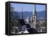 General View from University, Zurich, Switzerland-Guy Thouvenin-Framed Stretched Canvas
