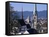 General View from University, Zurich, Switzerland-Guy Thouvenin-Framed Stretched Canvas