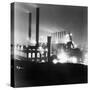 General View Industrial Plant at Night-Philip Gendreau-Stretched Canvas