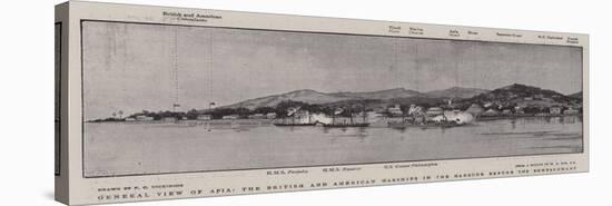 General View of Apia, the British and American Warships in the Harbour before the Bombardment-null-Stretched Canvas