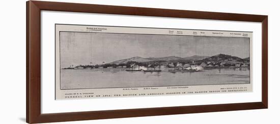General View of Apia, the British and American Warships in the Harbour before the Bombardment-null-Framed Giclee Print