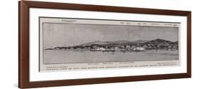 General View of Apia, the British and American Warships in the Harbour before the Bombardment-null-Framed Giclee Print