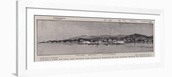 General View of Apia, the British and American Warships in the Harbour before the Bombardment-null-Framed Giclee Print