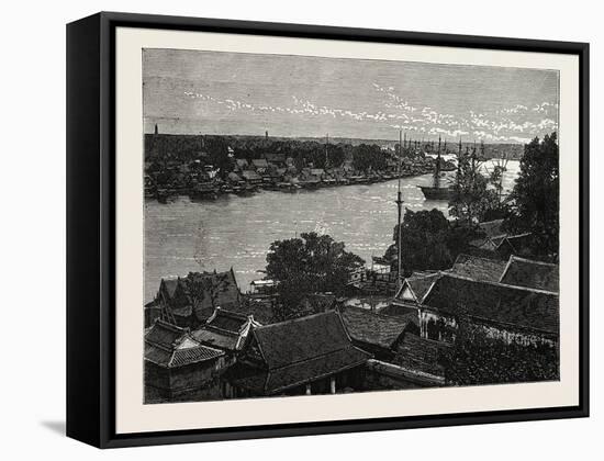 General View of Bankok and the Menam River-null-Framed Stretched Canvas