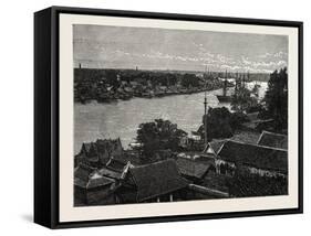 General View of Bankok and the Menam River-null-Framed Stretched Canvas