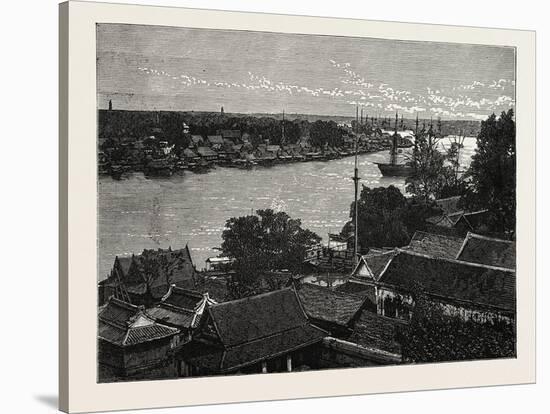 General View of Bankok and the Menam River-null-Stretched Canvas