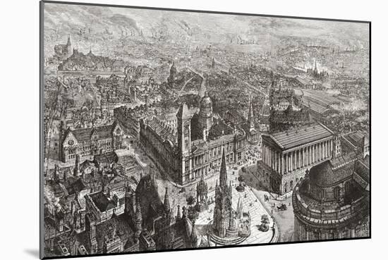 General View of Birmingham, West Midlands, England-null-Mounted Giclee Print
