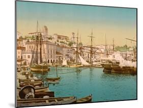 General View of Cannes Harbour, 1890-1900-null-Mounted Photographic Print