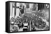 General View of Crowds Inspecting the Exhibits at a Motor Show-English Photographer-Framed Stretched Canvas