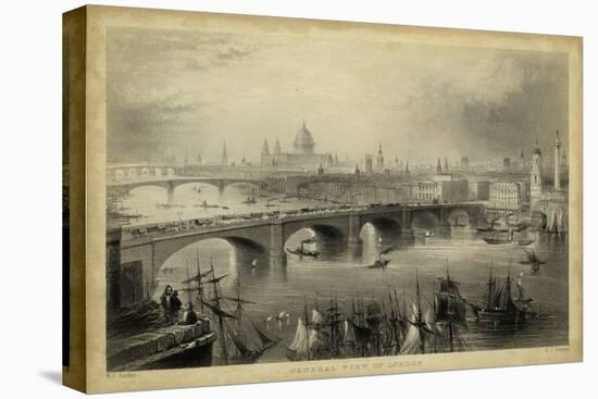 General View of London-W.H. Bartlett-Stretched Canvas