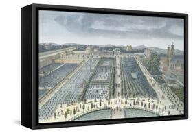 General View of Luxembourg Gardens in Paris, 1810, engraved by J.B. Chapuis-Angelo Garbizza-Framed Stretched Canvas