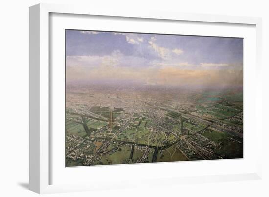 General View of Paris from a Hot-Air Balloon, 1855-Victor Navlet-Framed Giclee Print