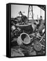 General View of Scrap Metal at Plant-Bernard Hoffman-Framed Stretched Canvas