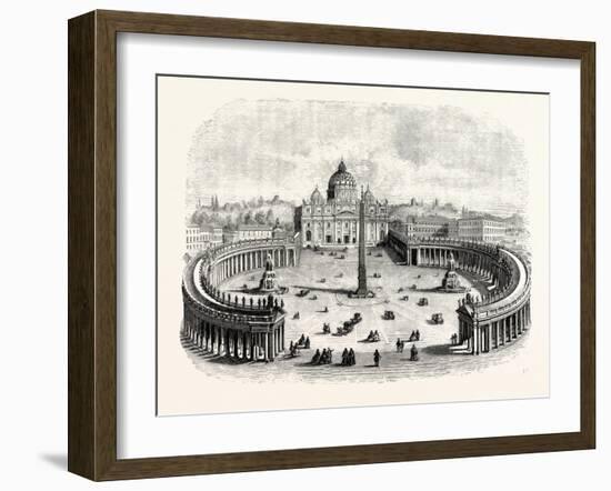 General View of St. Peters and the Vatican, Rome, Italy-null-Framed Giclee Print